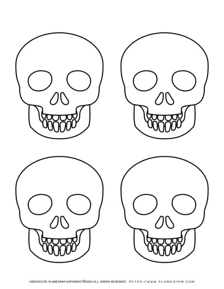 Skull Outline - Four Skulls | Planerium