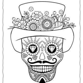 Sugar Skull Man Coloring Page | Planerium