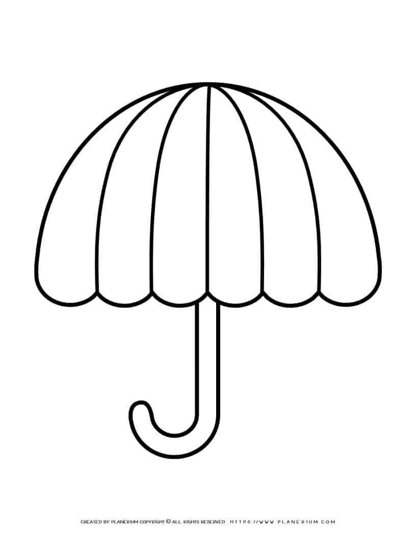 Umbrella Outline - Striped Umbrella | Planerium