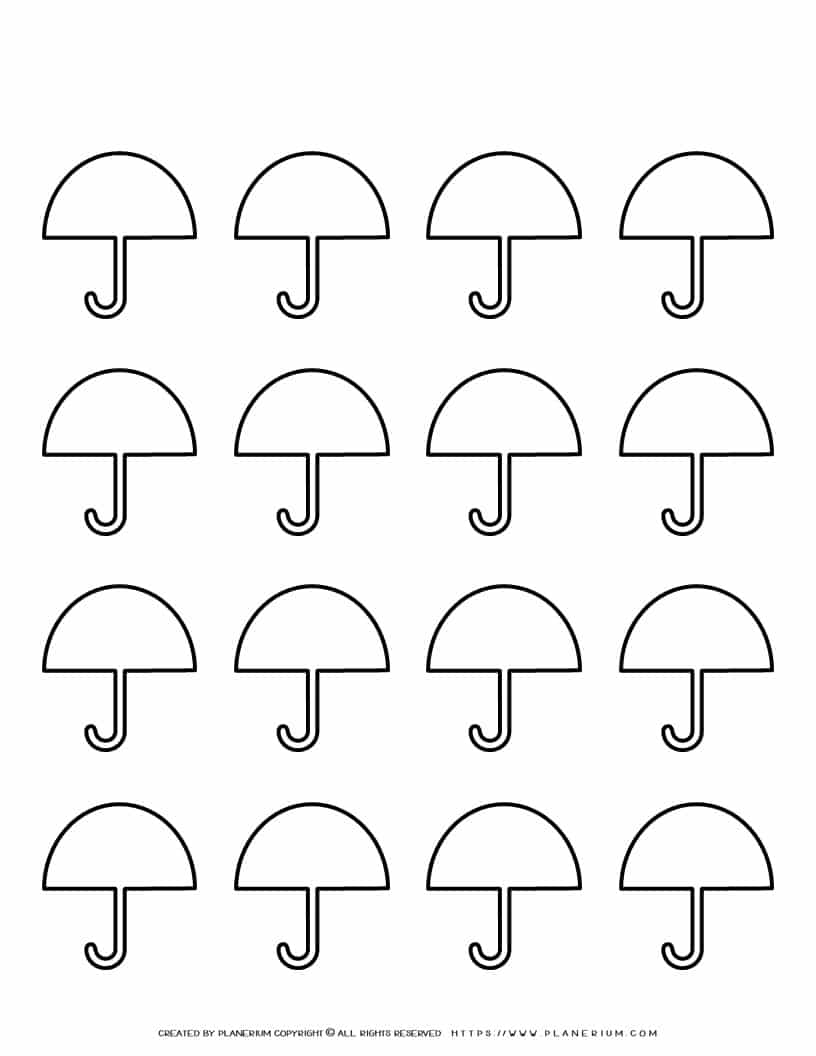 Umbrella Template - Sixteen Umbrellas | Planerium