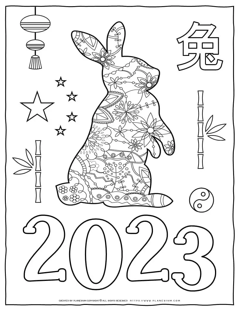 2023 Chinese New Year Coloring Page | Planerium