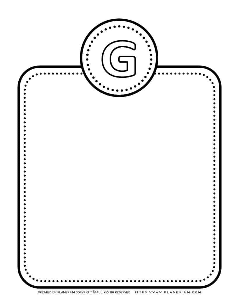 Alphabet Letter Templates - Letter G | Planerium