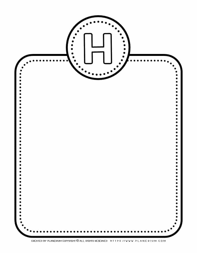 Alphabet Letter Templates - Letter H | Planerium