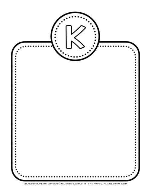 Alphabet Letter Templates - Letter K | Planerium