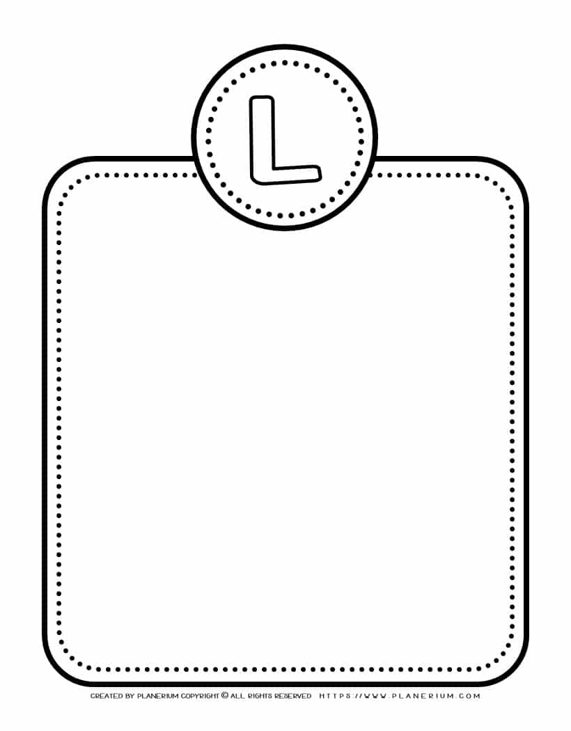 Alphabet Letter Templates - Letter L | Planerium