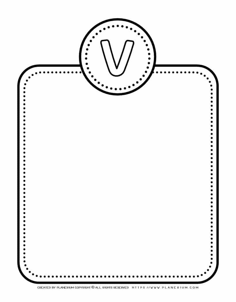 Alphabet Letter Templates - Letter V | Planerium