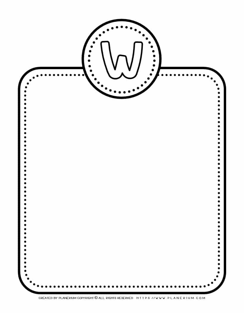 Alphabet Letter Templates - Letter W | Planerium