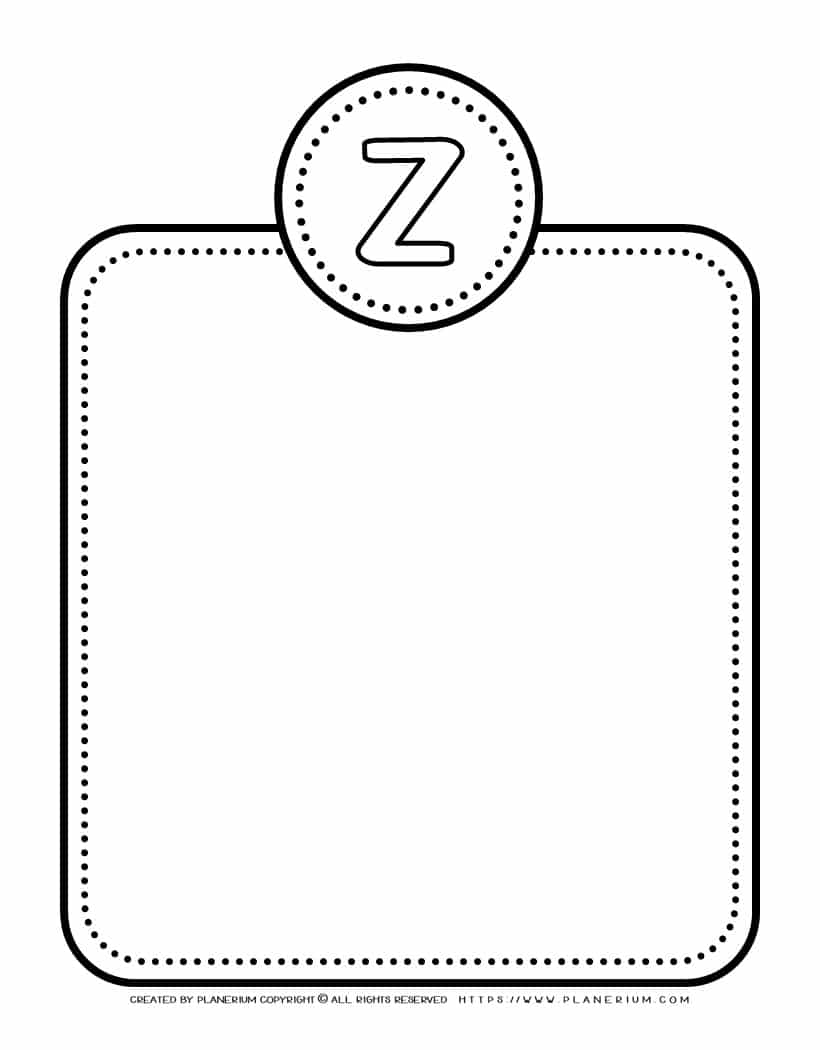 Alphabet Letter Templates - Letter Z | Planerium
