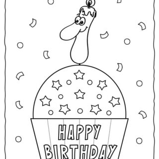 Happy Birthday Coloring Page - 1st Birthday | Planerium