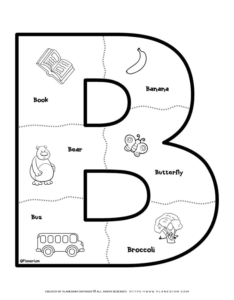 Alphabet Printable - Letter B Puzzle | Planerium