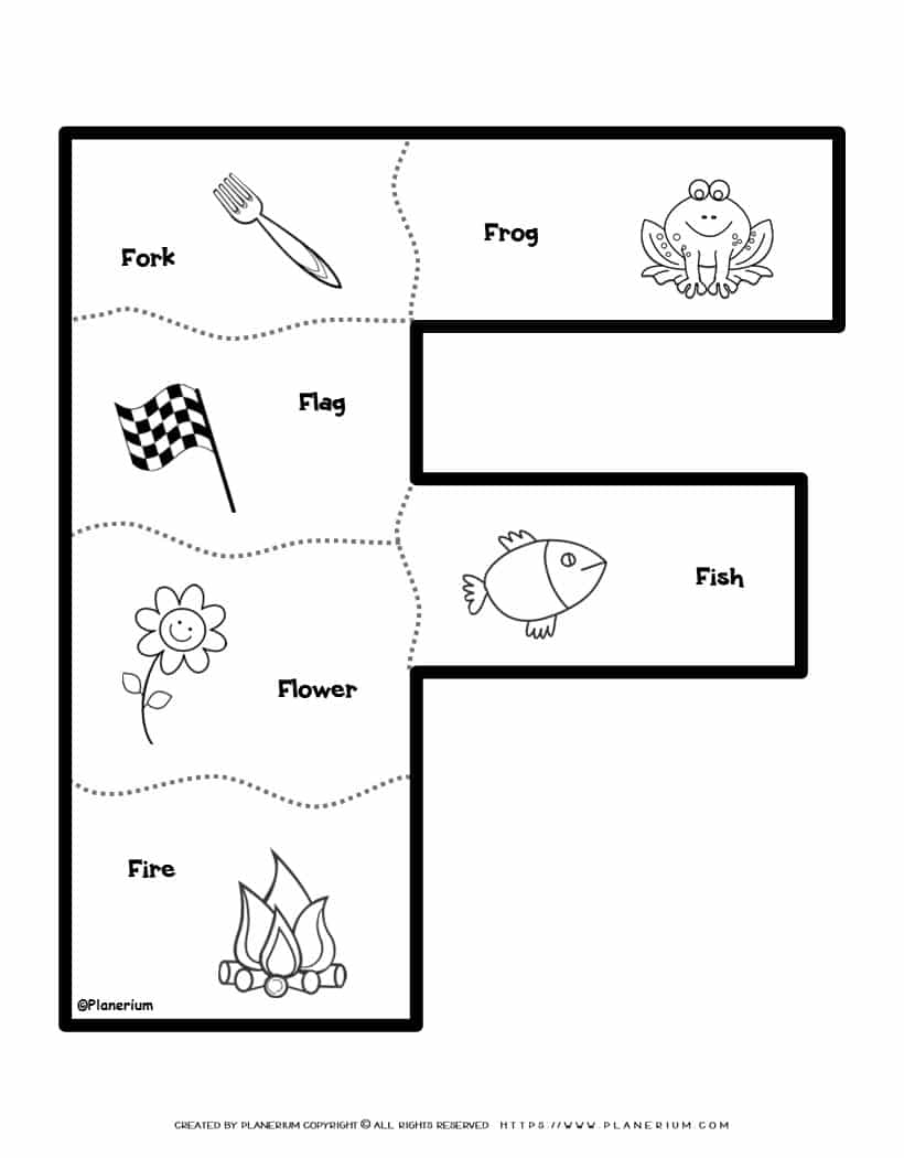 Alphabet Printable - Letter F Puzzle | Planerium