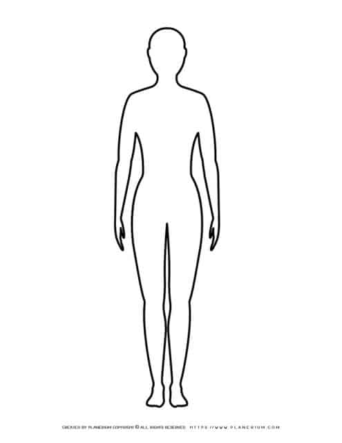 Free female body outline printable for arts and crafts.