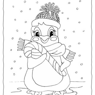 Penguin Christmas Coloring Page | Planerium