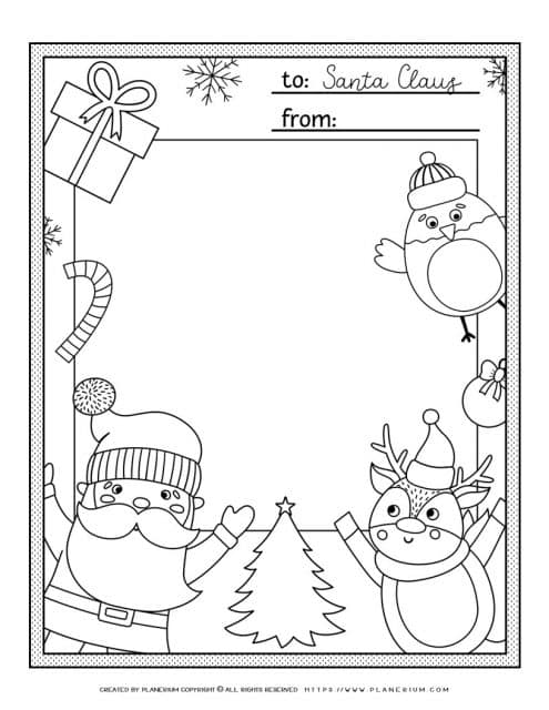 Santa letter template printable for kids in the classroom or at home.
