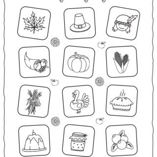 Thanksgiving Coloring Page -Symbols Thanksgiving | Planerium