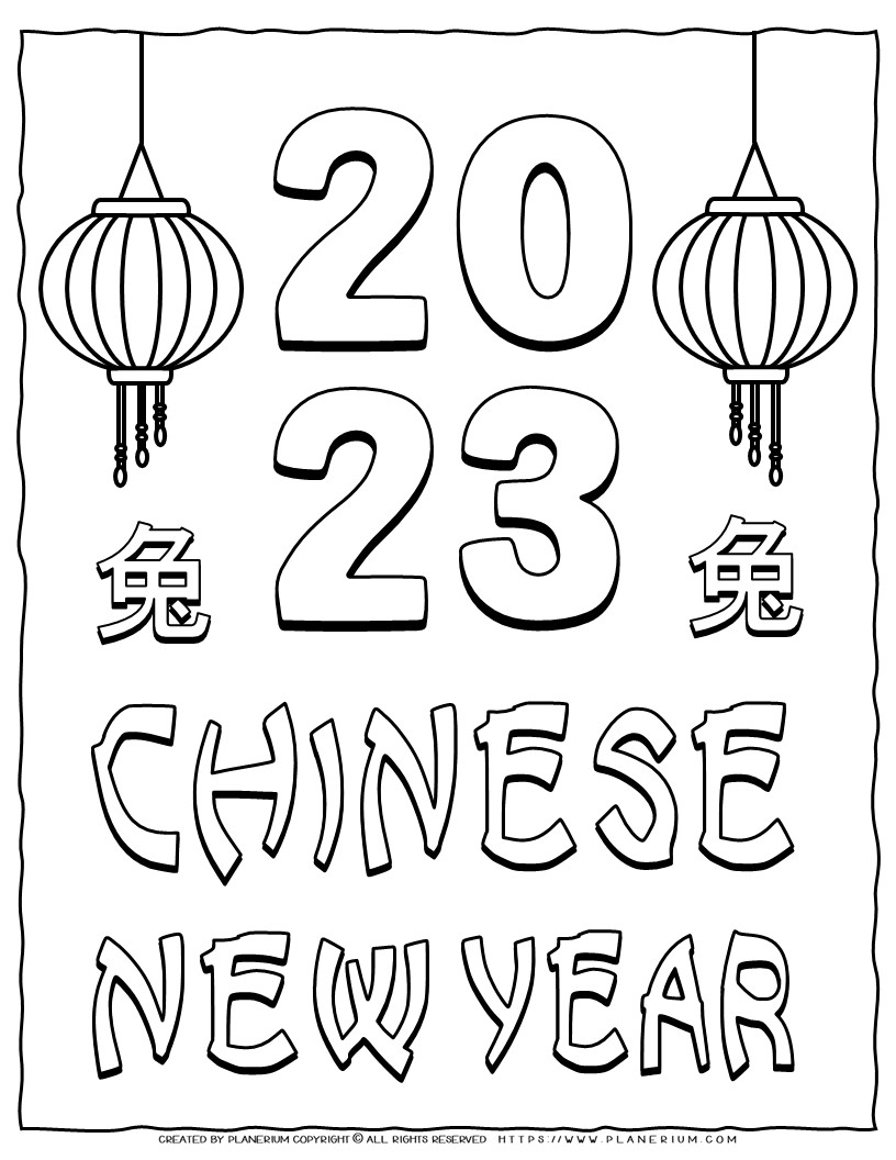 2023 Chinese New Year Coloring Page | Planerium
