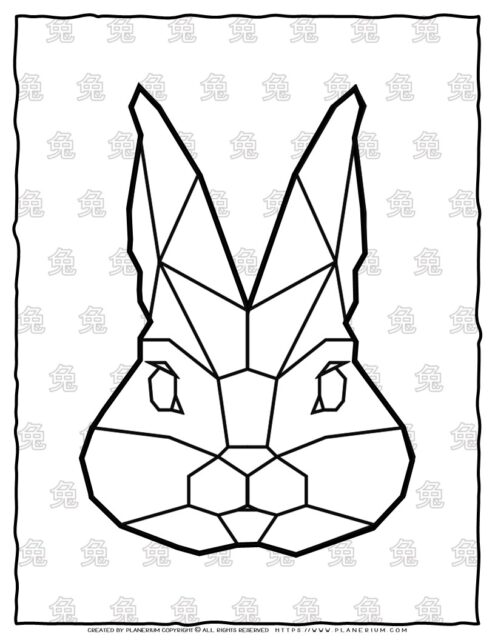 Rabbit Head Coloring Page | Planerium