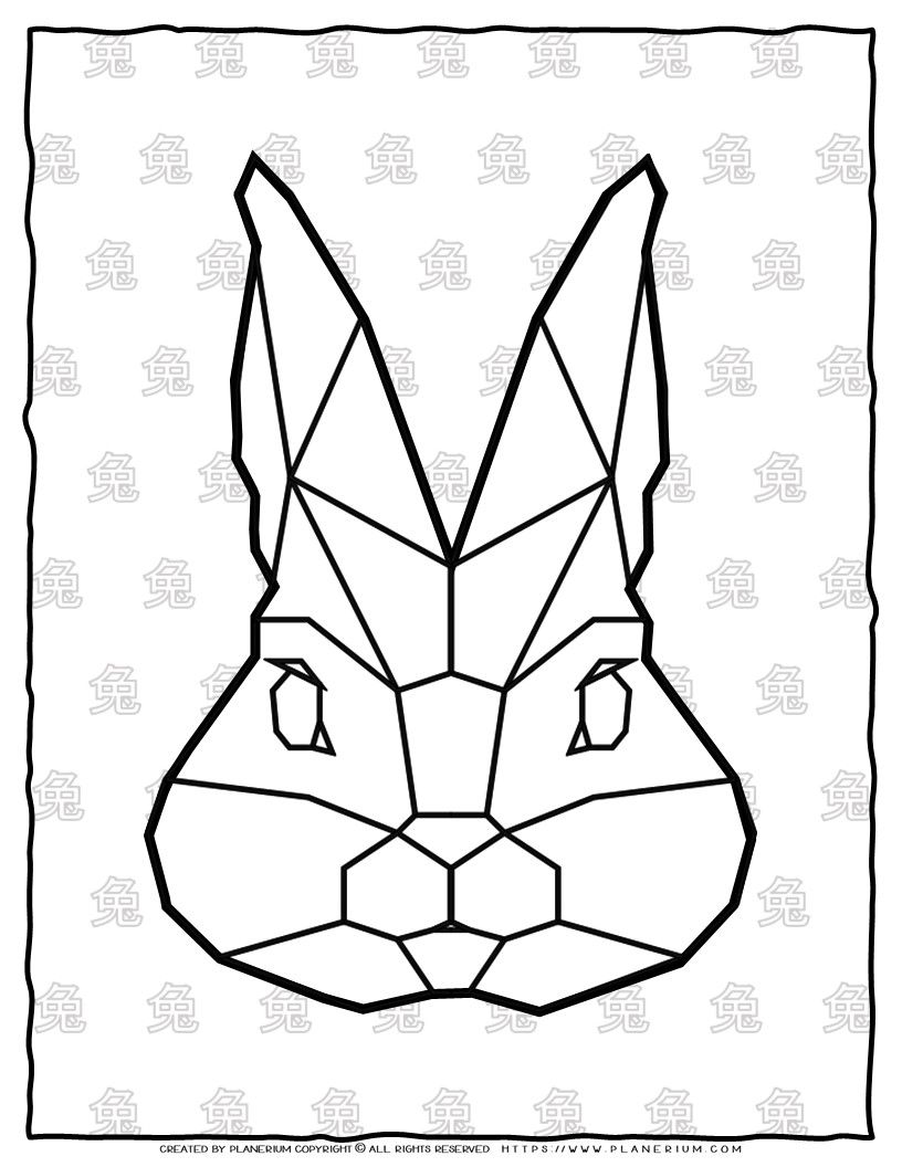 Rabbit Head Coloring Page | Planerium