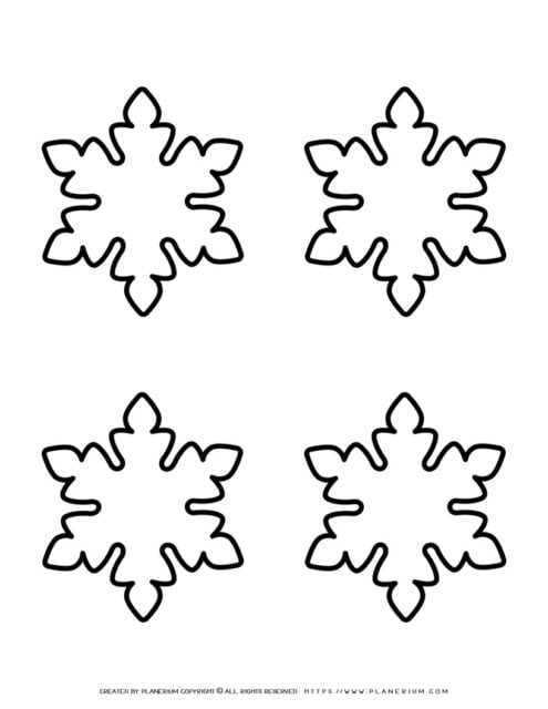 Snowflake Template - Four Snowflakes | Planerium