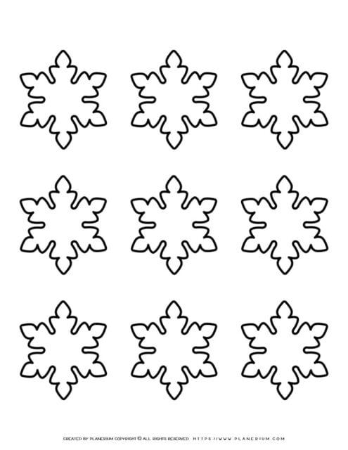 Snowflake Template - Nine Snowflakes | Planerium