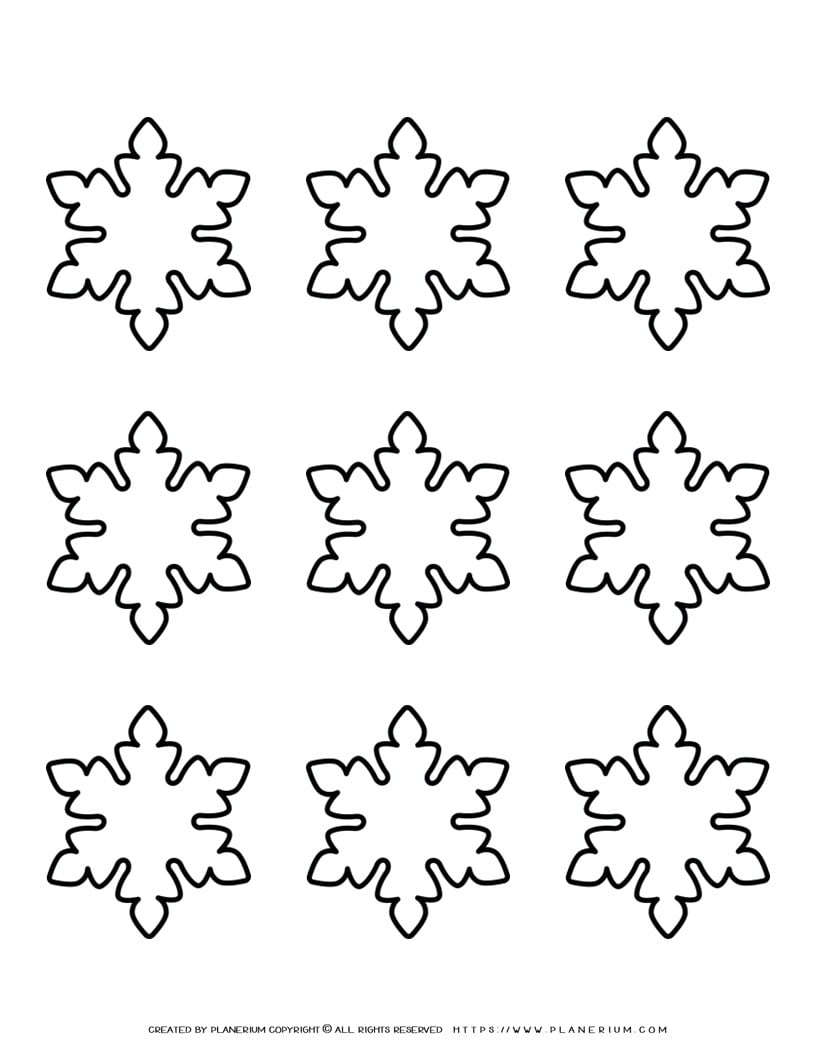 Snowflake Template - Nine Snowflakes | Planerium