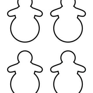 Snowman Outline - Four Snowmen | Planerium
