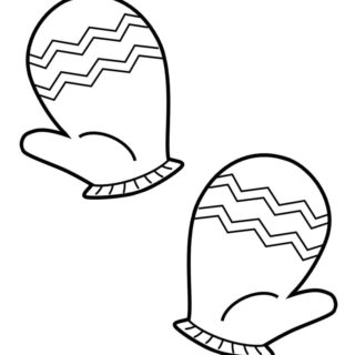 Winter Coloring Page - Gloves | Planerium