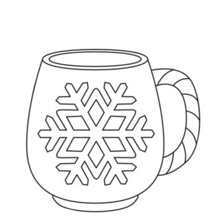 Winter Coloring Page - Snowflake Mug | Planerium