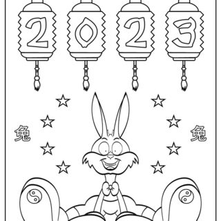 Year Of The Rabbit 2023 Coloring Page | Planerium