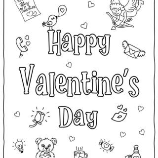 Happy Valentine's Day Coloring Page | Planerium