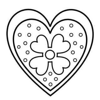 Heart Coloring Page - Decorated Heart | Planerium