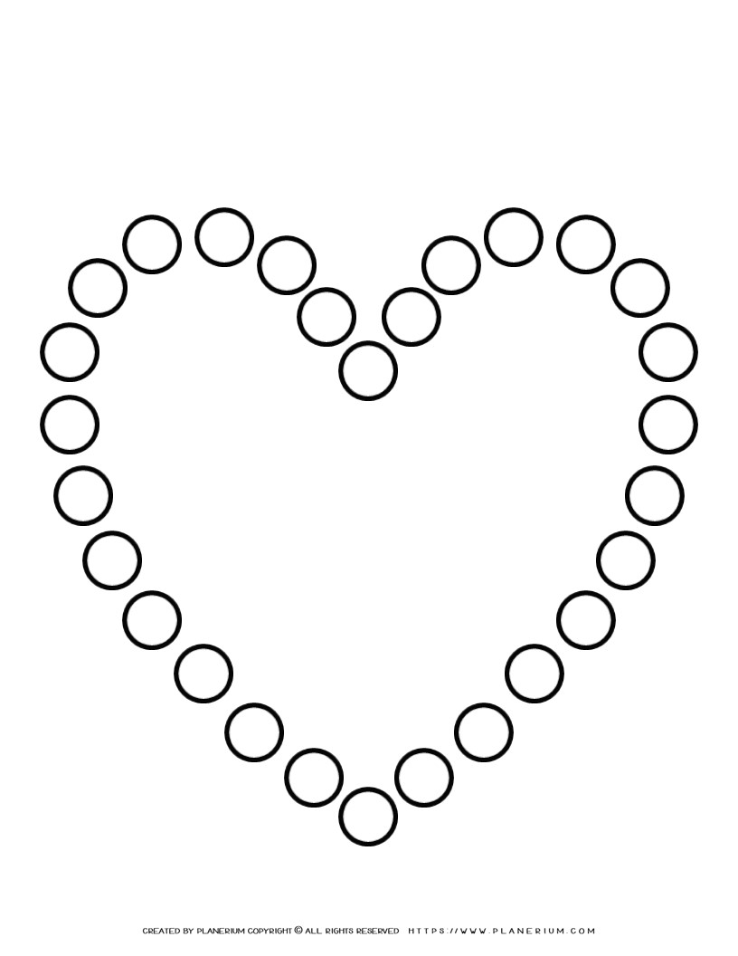 Heart Template Printable - Circles | Planerium