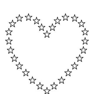 Heart Template Printable - Stars | Planerium