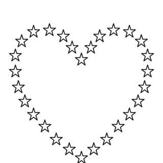 Heart Template Printable - Stars | Planerium