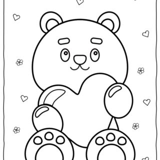 Love Bear Coloring Page | Planerium