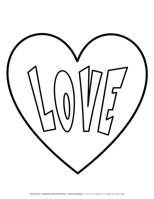 Love Heart Coloring Page | Planerium