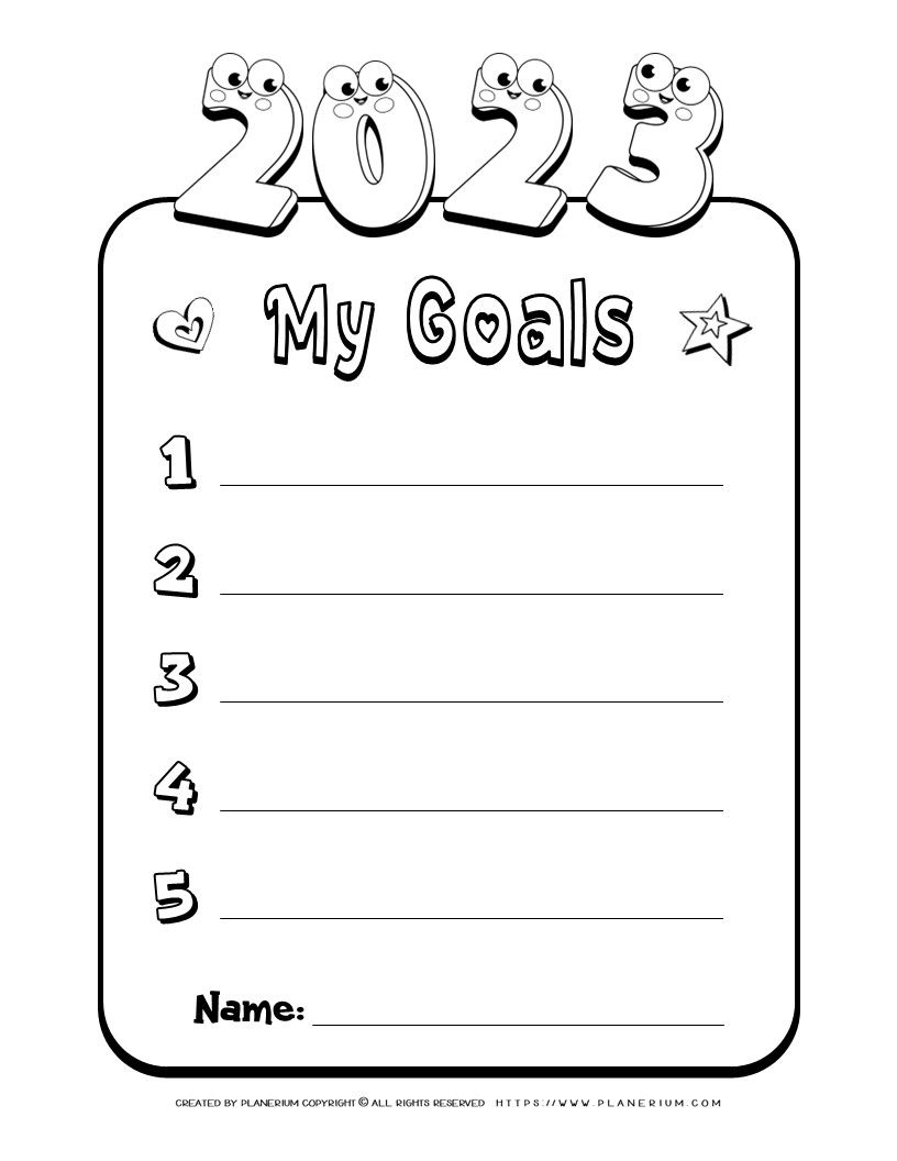 New Year Goals Template 2023 | Planerium