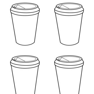 Coffee Cup Outline - Four Cups | Planerium
