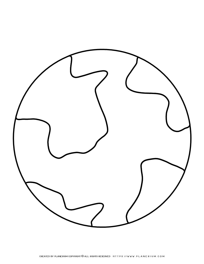 Earth Outline Template - Printable Geography Activity for Kids
