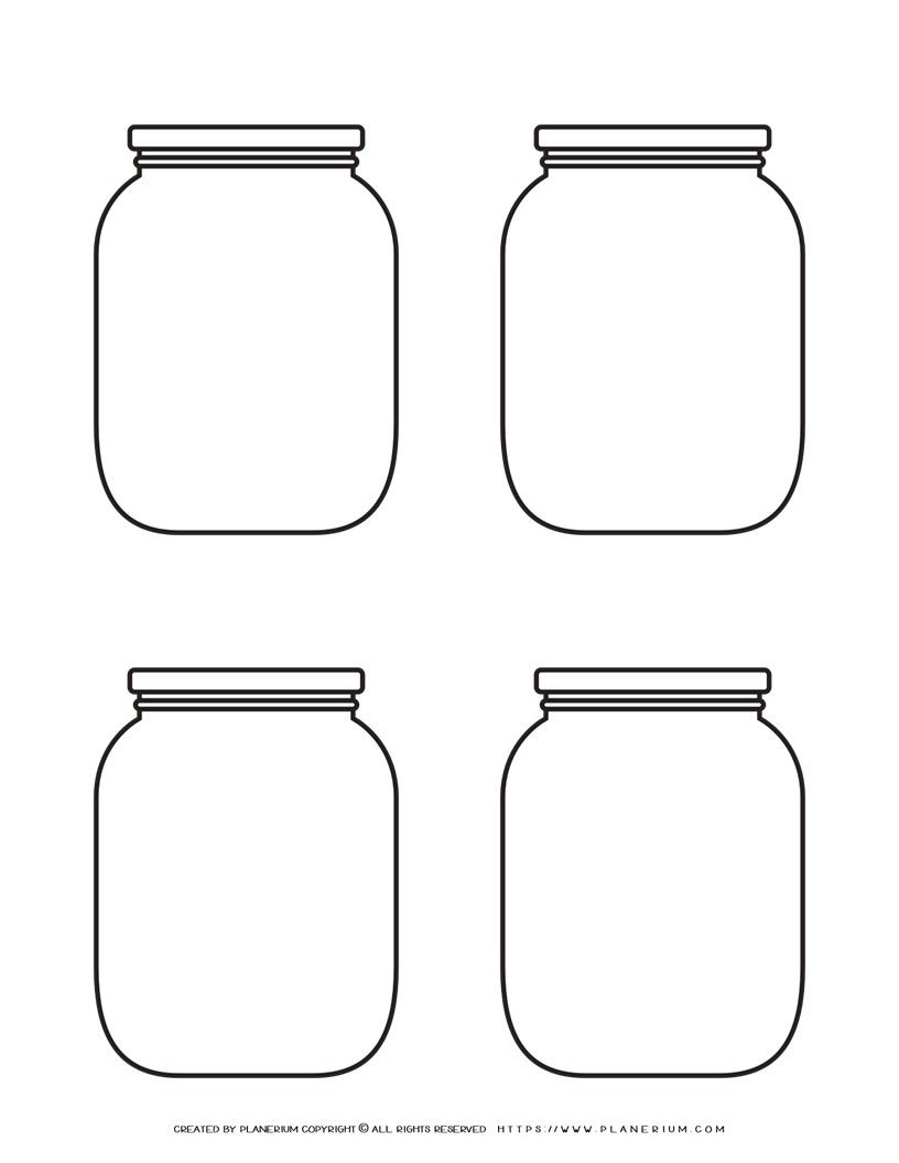 Jar Template - Four Jars | Planerium