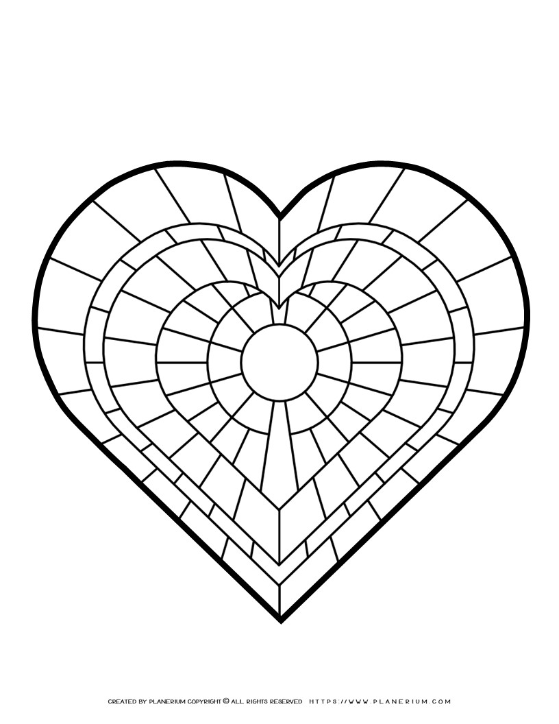 Rainbow Heart Coloring Page | Planerium