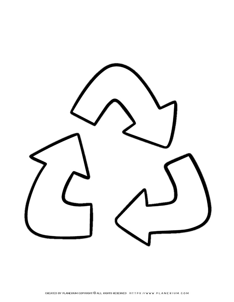 Recycle Symbol Outline - Eco-Friendly Activity for Kids