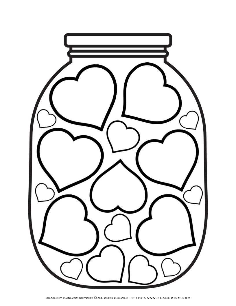 Valentine's Day Template - Jar Of Hearts | Planerium