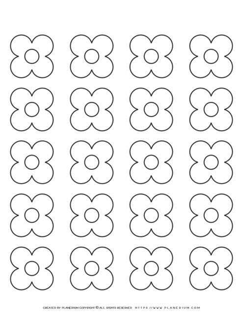 4 Petal Flower Template - Twenty Flowers | Planerium