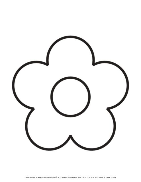 5 Petal Flower Template Printable | Planerium