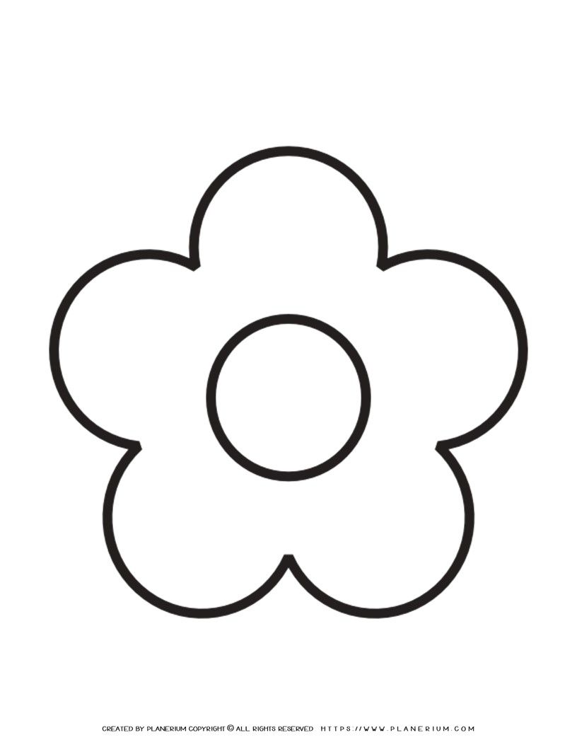 5 Petal Flower Template Printable