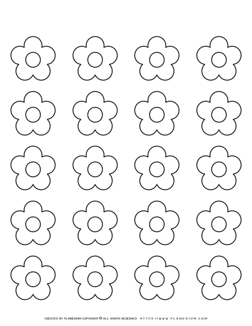 5 Petal Flower Template - Twenty Flowers | Planerium