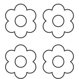 6 Petal Flower Template - Four Flowers | Planerium