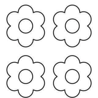 6 Petal Flower Template - Four Flowers | Planerium