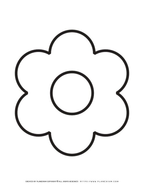 6 Petal Flower Template Printable | Planerium